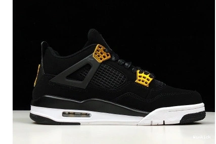 308497-032 “ROYALTY” 4 AIR BLACK MENS GOLD-WHITE JORDAN METALLIC 0923